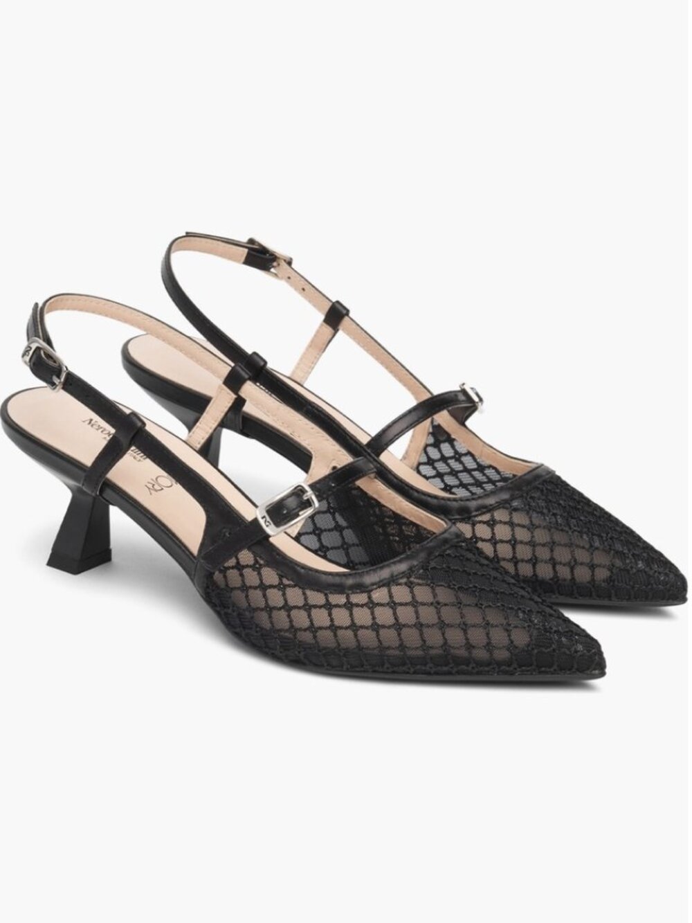 NeroGiardini Mesh Pointed Toe Slingback